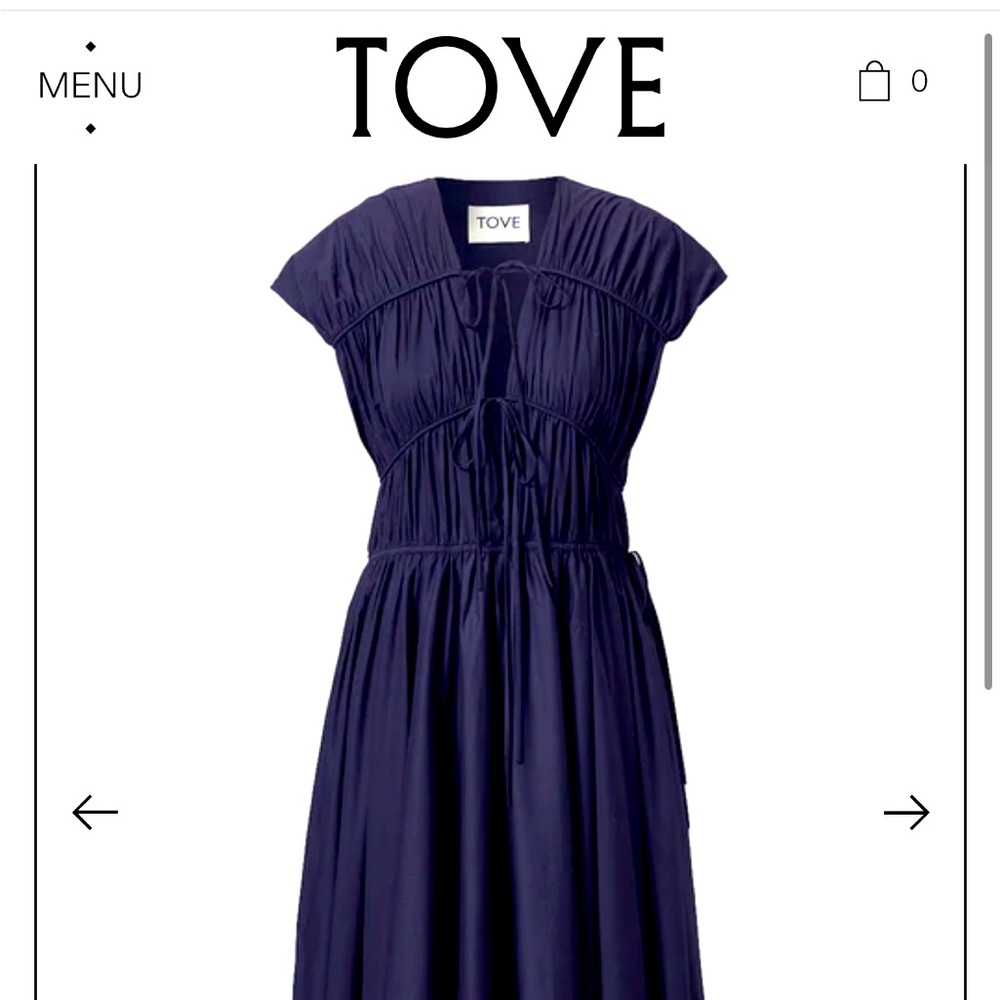 NWOT Tove Ceres Midi Dress with Waist Cinching Pleats